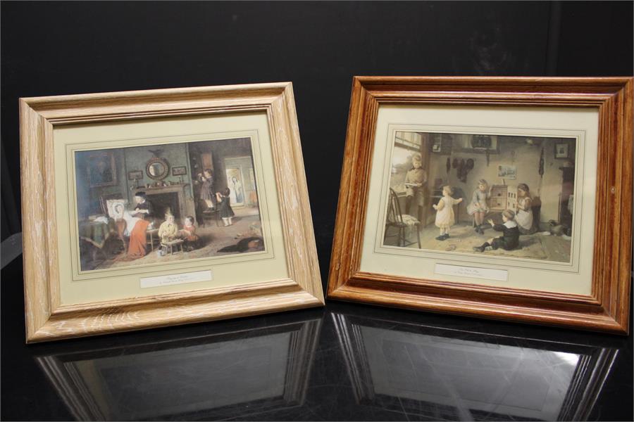 Print in limed frame - "playing at doctors" after Frederick Daniel Hardy and another "too old to