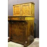 A Fine Burr Walnut Davenport Music cabinet - 19th Century.Inlaid with boxwood and ebony , a 3/4 gilt