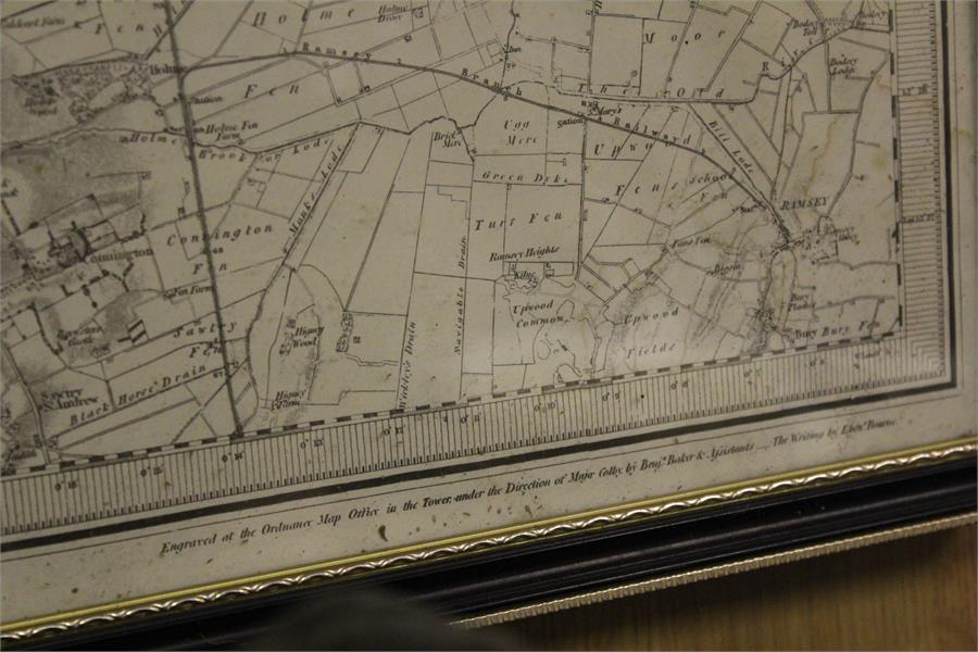 A Large framed map of Rutland - Engraved at the ordnance map office in the tower under the direction - Image 3 of 13