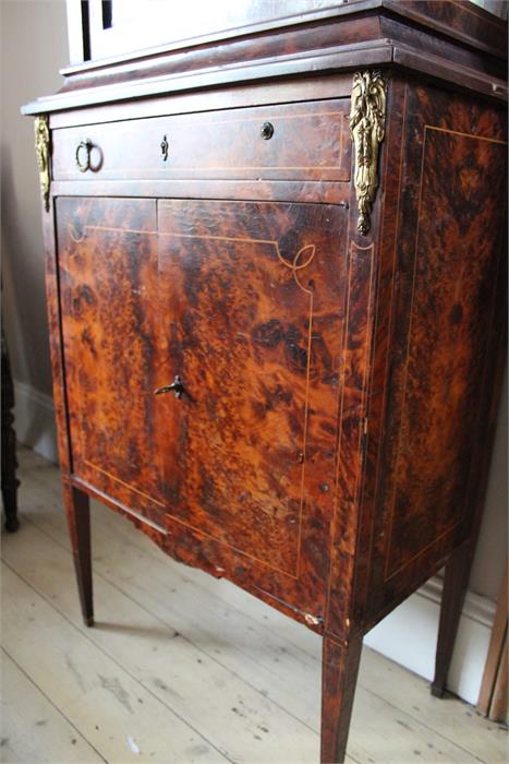 A Fine quality early 20th century French burr yew , inlaid and ormolu glass, mirror backed, - Image 7 of 12
