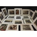 Quantity ( 18 ) of prints after Old Masters. In card frames.