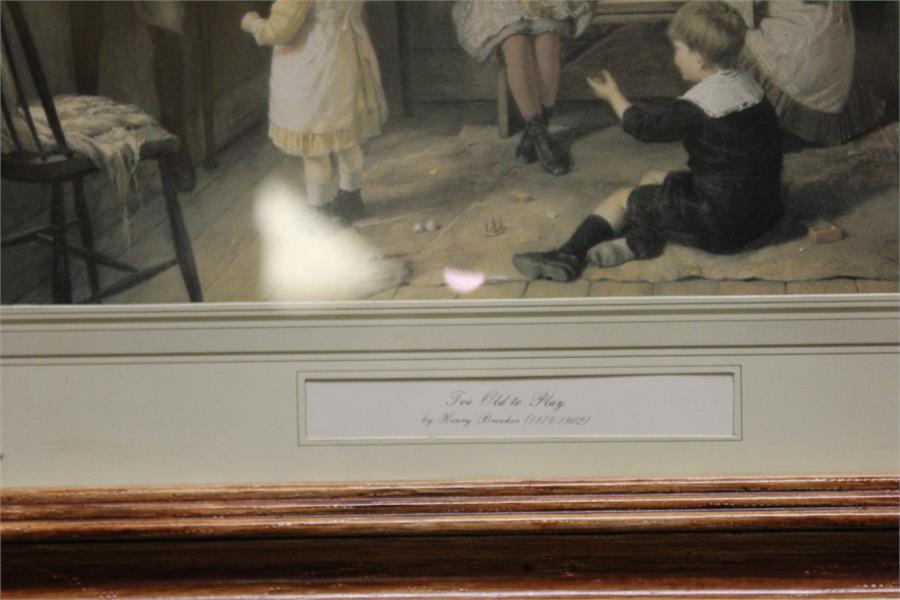 Print in limed frame - "playing at doctors" after Frederick Daniel Hardy and another "too old to - Image 3 of 3