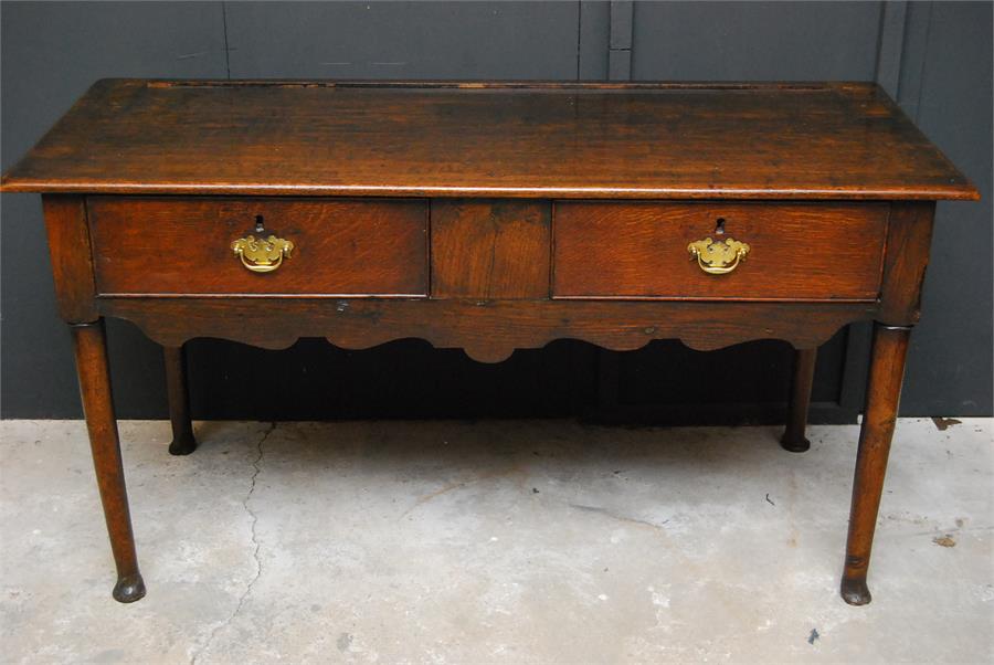 18th / 19th century oak dresser base with two drawers.