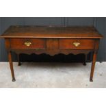 18th / 19th century oak dresser base with two drawers.