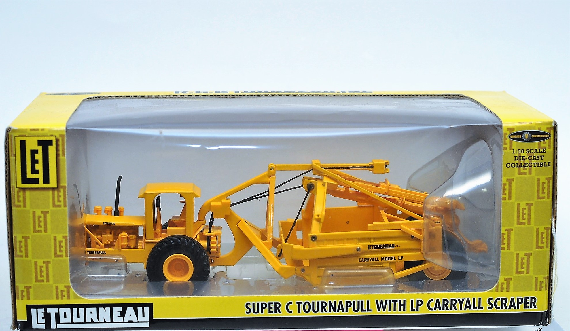 LET 1:50 SCALE SUPER C TOURNAPULL WITH LP CARRYALL SCRAPER LE TOURNEAU WITH BOX (VGC)