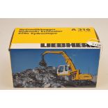 NZG 1:50 SCALE LIEBHERR A316 HYDRAULIC EXCAVATOR WITH BOX (VGC)