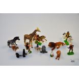 1 BOX OF ASSORTED MINI FIGURES INCLUDING 2 COWBOYS, 2 INDIANS, ALL BRITAINS MODELS LTD 1971,