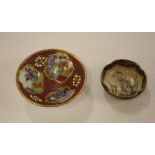 Two small Japanese hand painted ceramic dishes including Satsuma, 6.8cm diameter (largest)