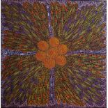 Janet Forrester Nala (Aboriginal 1954-), Untitled Flower, acrylic on linen, 59cm x 59cm