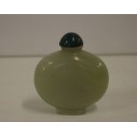 Chinese green stone snuff bottle 6 cm high