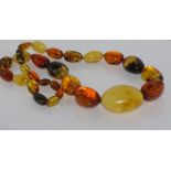 Good mixed Baltic amber necklace including butterscotch amber