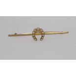 Vintage large 12ct gold bar brooch with horseshoe weight: approx 6.83 grams