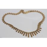 Vintage graduated hallmarked 9ct gold necklace weight: approx 11.8 grams, Birmingham, maker CY & Co