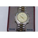 Boxed Gruen quartz two tone watch