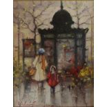 Ramon Ward Thompson (1941-), 'April morning Paris' oil on board, signed lower left, cm x cm approx.