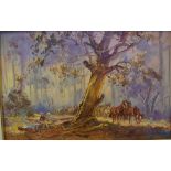 Darcy Doyle, Australian Bush scene, oil on board, signed lower right 'Darcy W Doyle', 29cm x 44cm