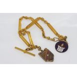 Good Victorian 15ct yellow gold fob chain with ornate links, comes with Edwardian 15ct gold locket