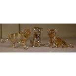 Three Swarovski Crystal lion cubs with original boxes, 5.5cm high (tallest) approx.