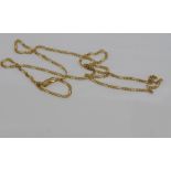 9ct yellow gold long chain / necklace weight: 7.8 grams, size: 70cm length
