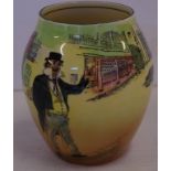 Royal Doulton Dickens ware vase character Cap'n Cuttle, H14cm approx