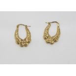 Antique 9ct gold earrings weight: approx 1.8 grams