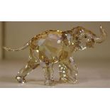 Swarovski Crystal SCS young elephant with original box, 9cm long approx.