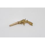 Antique watch key in the form of a pistol