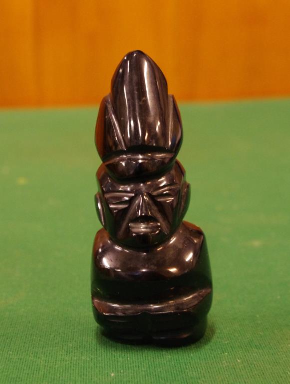 Carved stone tribal figure 12cm high approx.