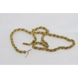 18ct multi-colour gold twist necklace weight: approx 23.6 grams, size: approx 45cm length