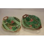 Two antique European majolica bowls 27cm wide