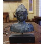 Mounted cast metal Buddha figure 25cm high approx.
