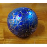 Iridescent art glass ball 10cm high approx.