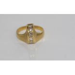 18ct yellow gold, 6 diamond ring weight: approx 4 grams, size: F-G/3