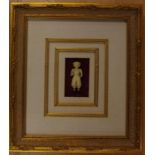 Vintage Oriental carved ivory figure circa 1920s, in gilt frame, ex Edith Elizabeth Antiques, 5.