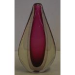 Vintage Murano sommerso glass vase 21cm high