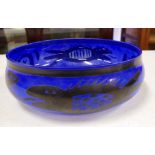 Kosta Boda Ulrica HV art glass bowl handpainted, #7070600, 28cm diameter approx.