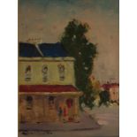 Barry Chamberlain (1928-), Sydney Terrace oil on board, signed lower left, 19cm x 14cm