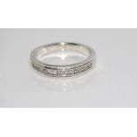 18ct white gold and diamond half hoop ring weight: approx 4.6 grams, size: N-O/7