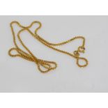9ct yellow gold box chain weight: approx 5.86 grams, size: length approx 46cm