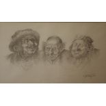 Zoltan Fenyes (1924-97), 'We are clever friends' pencil, signed lower right, 20cm x 35cm approx.