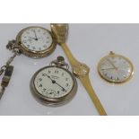 Westclox Pocket Ben and Roamer pocket watches together with third pocket watch and a ladies Hamilton