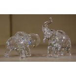 Swarovski Crystal elephants with original boxes, 6cm high (tallest) approx.