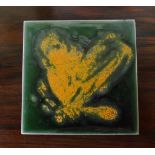 Kevin C. (Pro) Hart (1928-2006) Dragonfly tile grazed tile, signed verso, 7.5cm x 7.5cm approx.