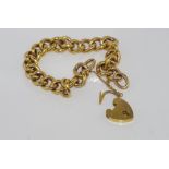 Antique hallmarked 9ct gold bracelet with padlock maker Deakin & Francis Birmingham, hallmark 1908-