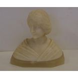 Vintage alabaster bust of lady 22cm high