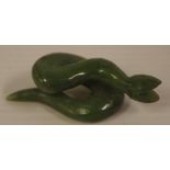 Chinese green stone miniature snake figure L5.5cm approx