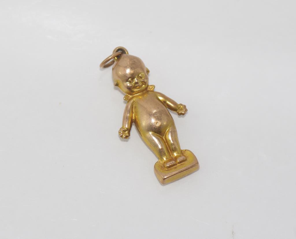 9ct yellow gold kewpie doll pendant weight: approx 1.5 grams