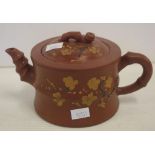 Chinese Yixing teapot with floral decoration