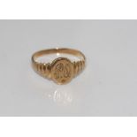 9ct rose gold signet ring weight: approx 1.2 grams, size: H-I/4