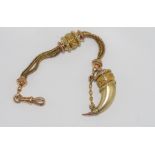 Good antique two tone gold fob chain (chain 18ct, other parts 9ct ), total weight: approx 14